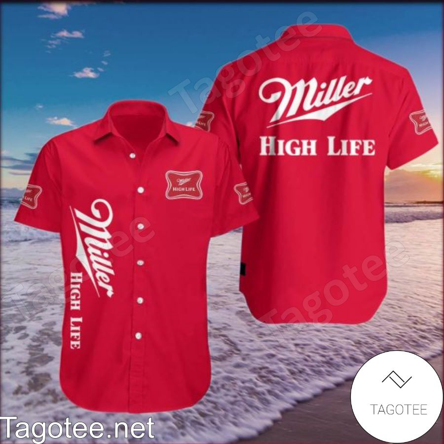 Miller High Life Red Hawaiian Shirt