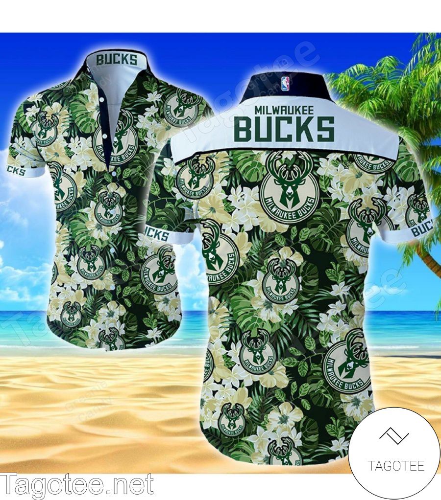 Milwaukee Bucks Floral Hawaiian Shirt And Short