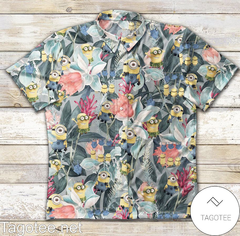 Minion Tropical Flower Hawaiian Shirt