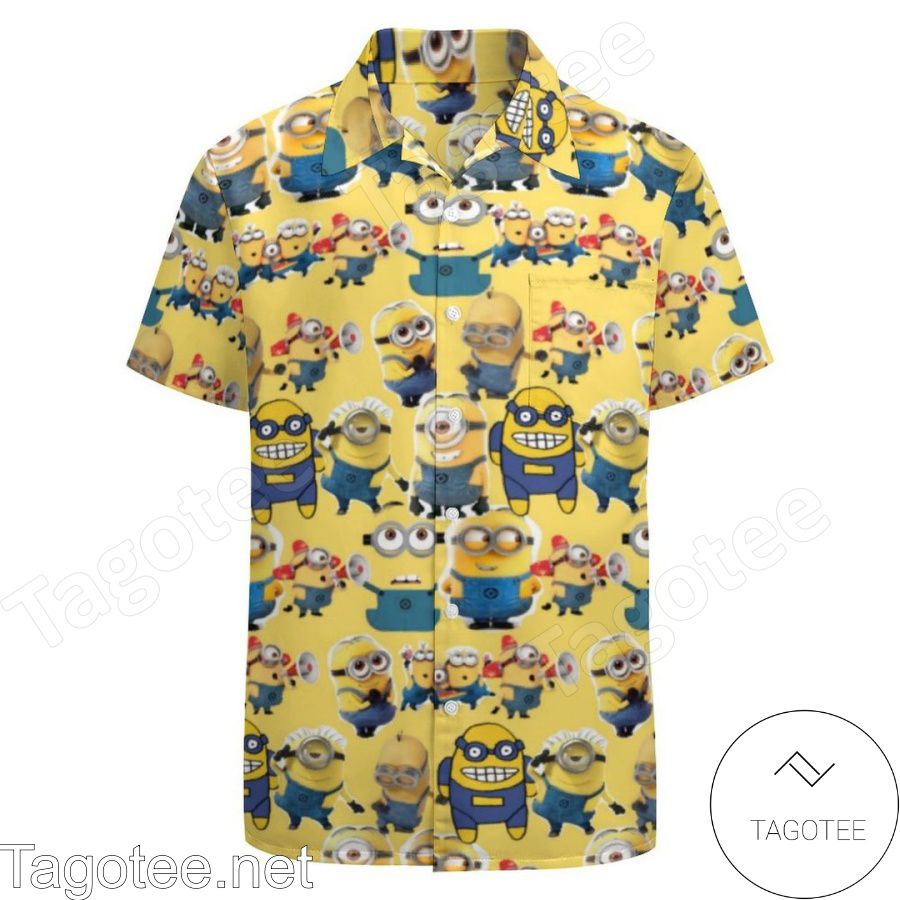 Minions Yellow Cute Pattern Disney Hawaiian Shirt And Short
