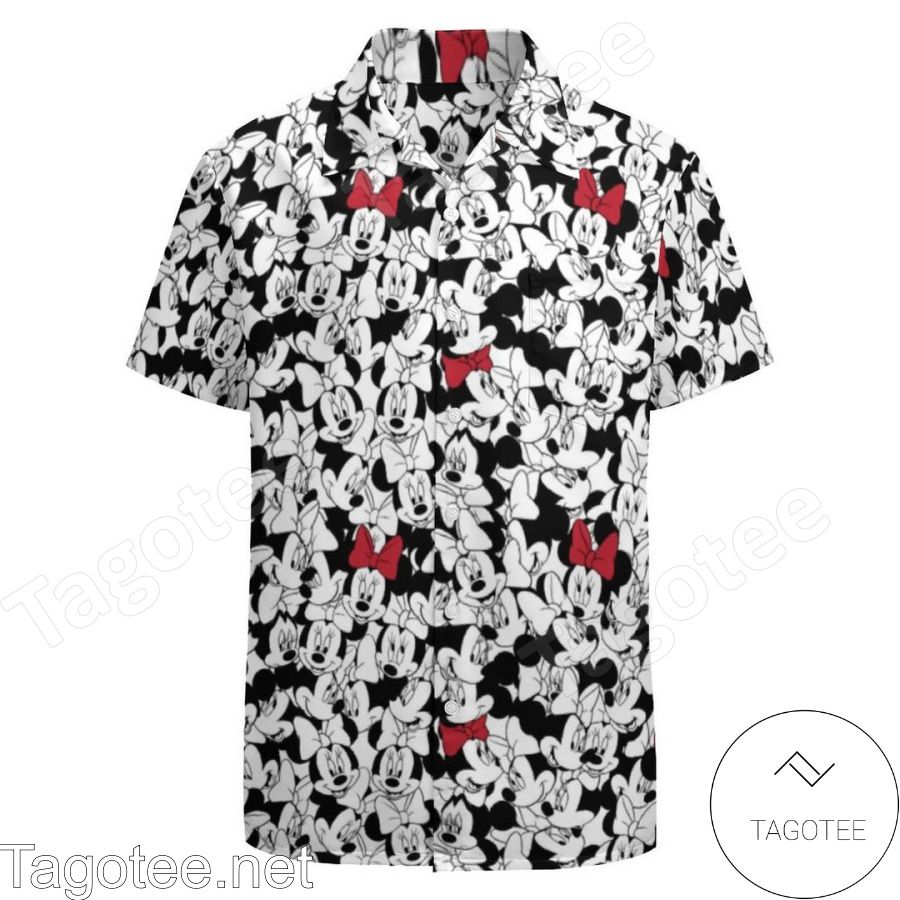 Minnie Mouse Red Bow Pattern Disney Hawaiian Shirt And Short