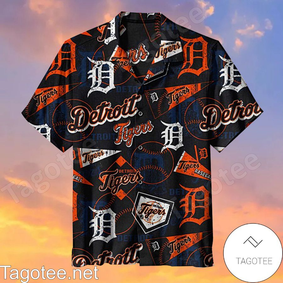 Mlb Detroit Tigers Baseball Team Black Hawaiian Shirt
