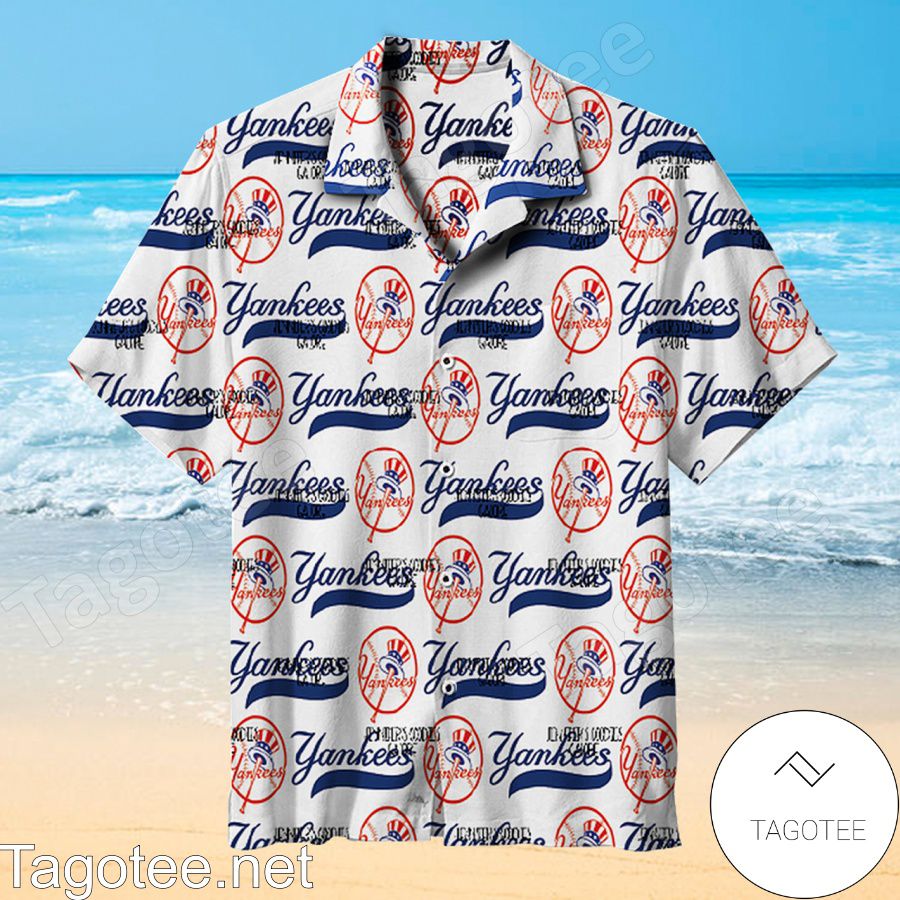 Mlb My Favorite Baseball Team New York Yankees White Hawaiian Shirt