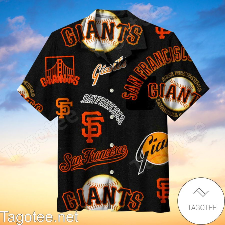 Mlb San Francisco Giants Black Hawaiian Shirt