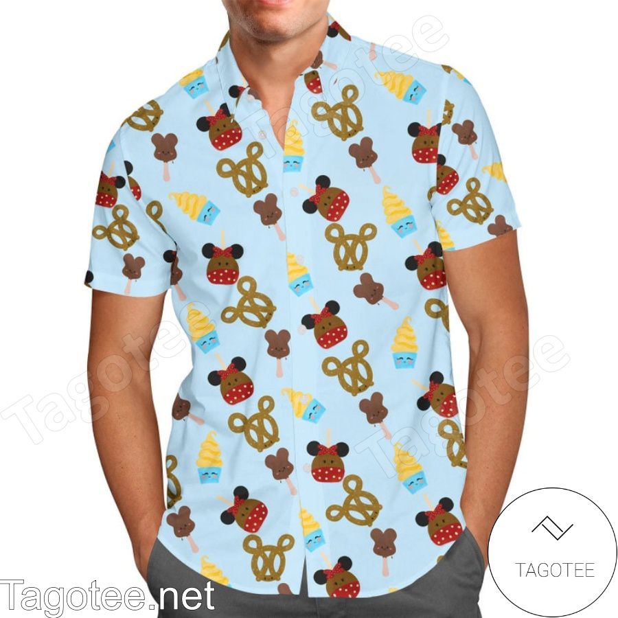 Mouse Ears Snack Disney Parks Inspired Hawaiian Shirt And Short