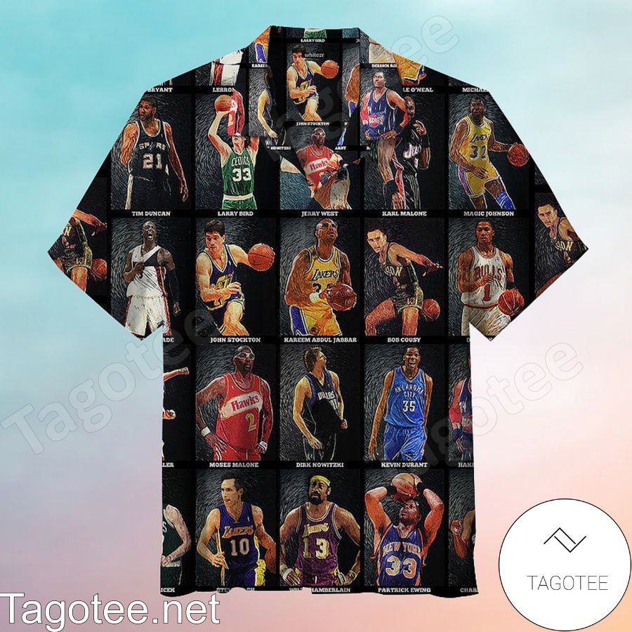 Nba Legends Basketball Puzzle Hawaiian Shirt
