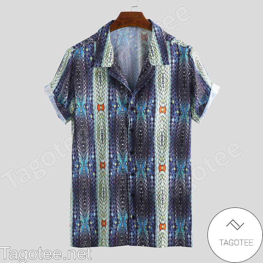 Neon Snake Print Hawaiian Shirt