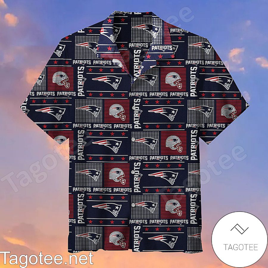 New England Patriots Plaid Polka Dot Hawaiian Shirt