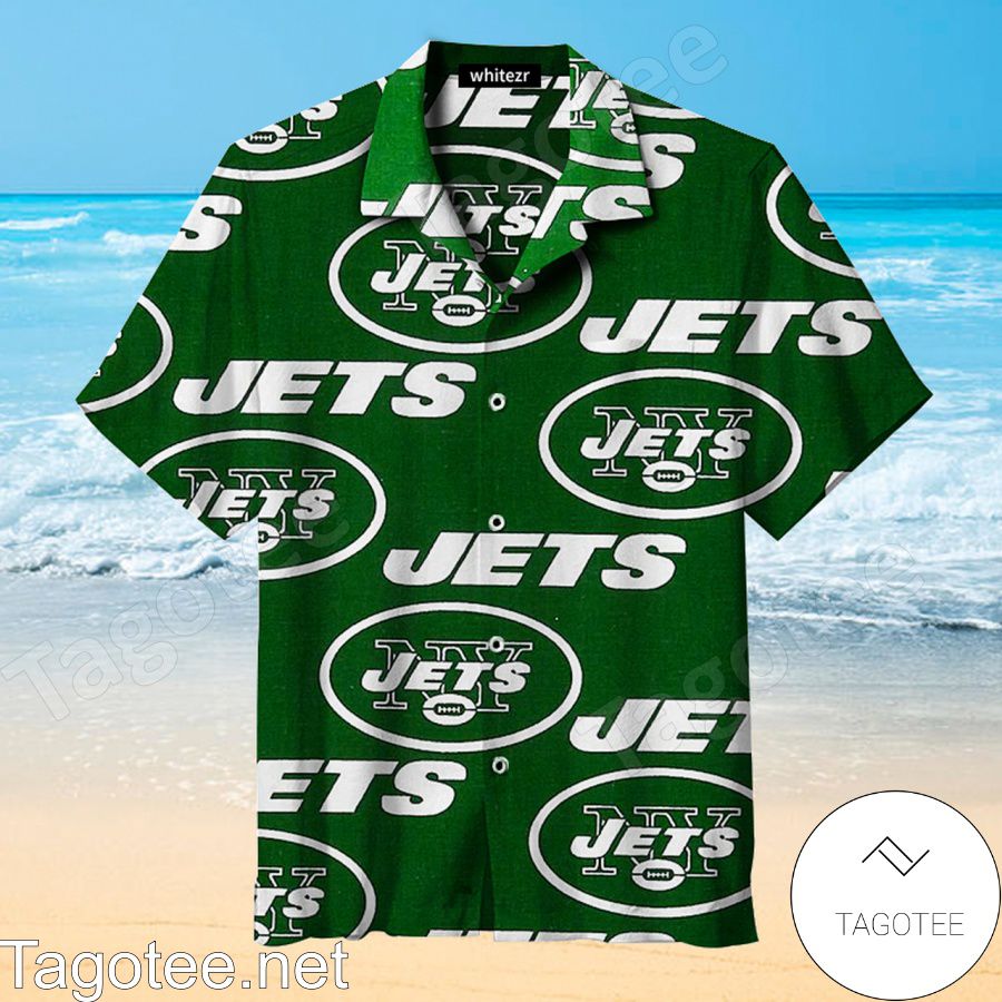 New York Jets Cyan Logo Green Hawaiian Shirt