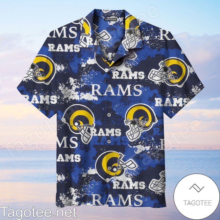 Nfl Los Angeles Rams Football Team Helmet Hawaiian Shirt