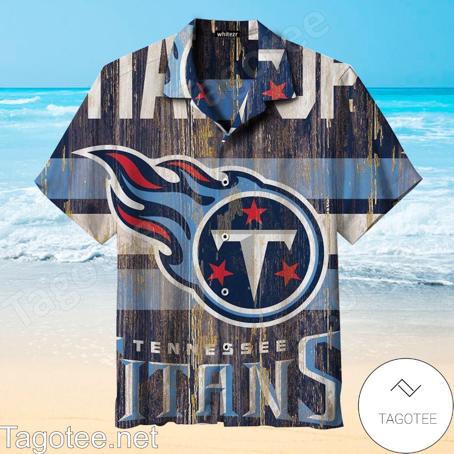 Nfl Tennessee Titans Big Logo Vintage Hawaiian Shirt