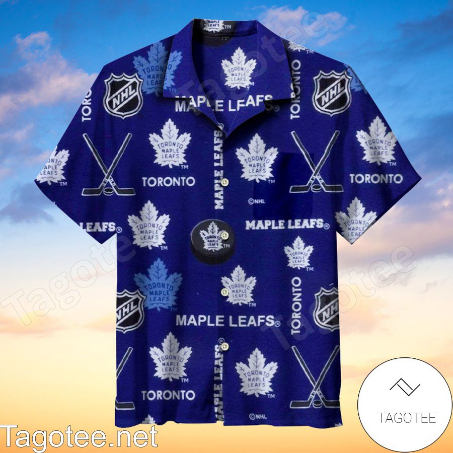 Nhl Toronto Maple Leaf 2016 Logo And Hockey Stick Hawaiian Shirt
