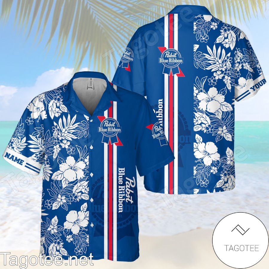Pabst Blue Bibbon Blue Hawaiian Shirt And Short