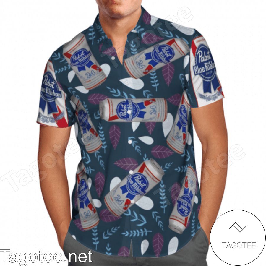 Pabst Blue Ribbon Hawaiian Shirt And Short