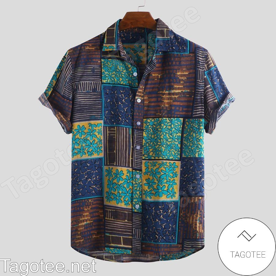 Patchwork Printed Ethnic Style Hawaiian Shirt