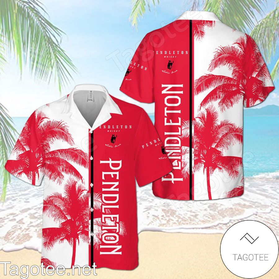 Pendleton Palm Tree White Red Hawaiian Shirt And Short