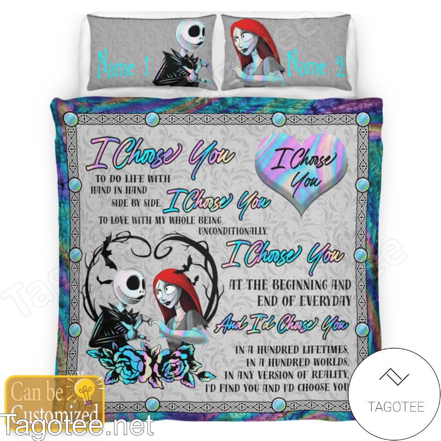 Personalized Jack And Sally I Choose You Bedding Set