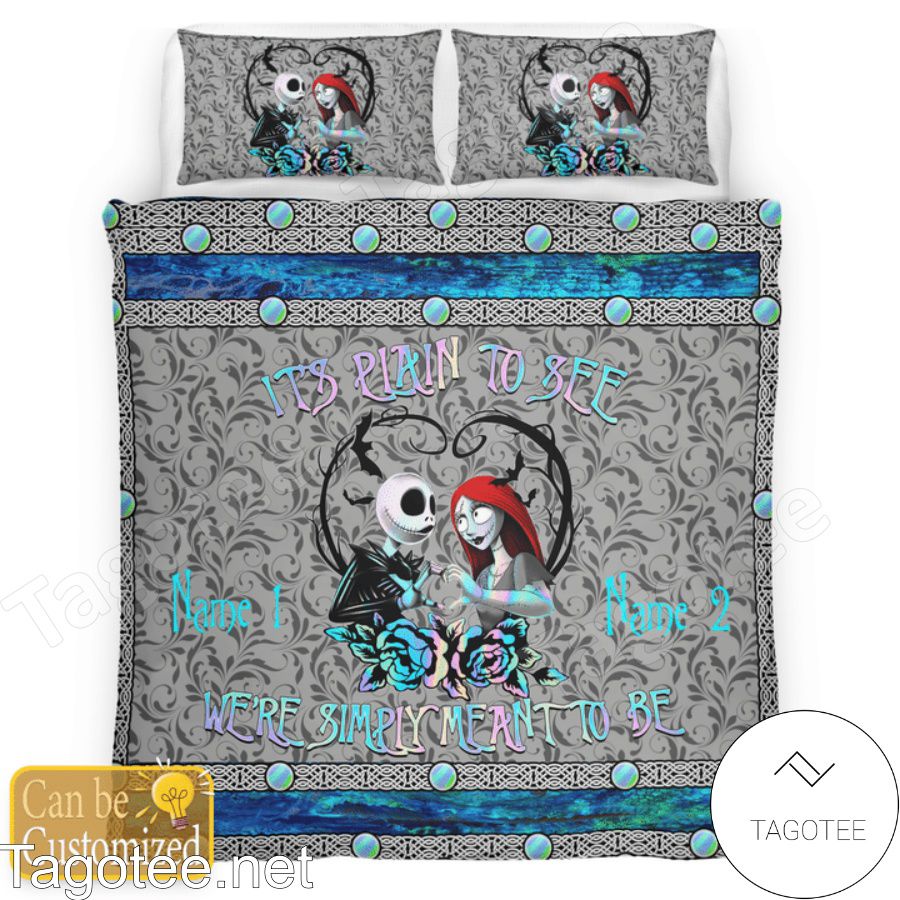 Personalized Jack And Sally It's Plain To See We're Simply Meant To Be Bedding Set