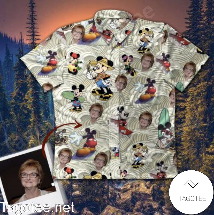 Personalized Mickey Wave Pattern Hawaiian Shirt