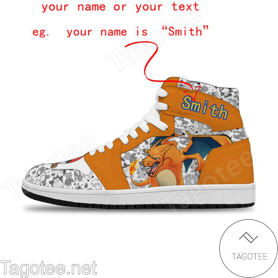 Personalized Pokémon Charizard Custom Anime Pokemon Air Jordan High Top Shoes Sneakers