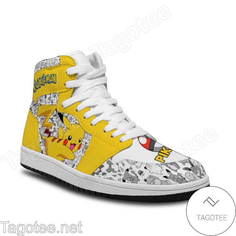 Personalized Pokemon Pikachu Custom Air Jordan High Top Shoes Sneakers b