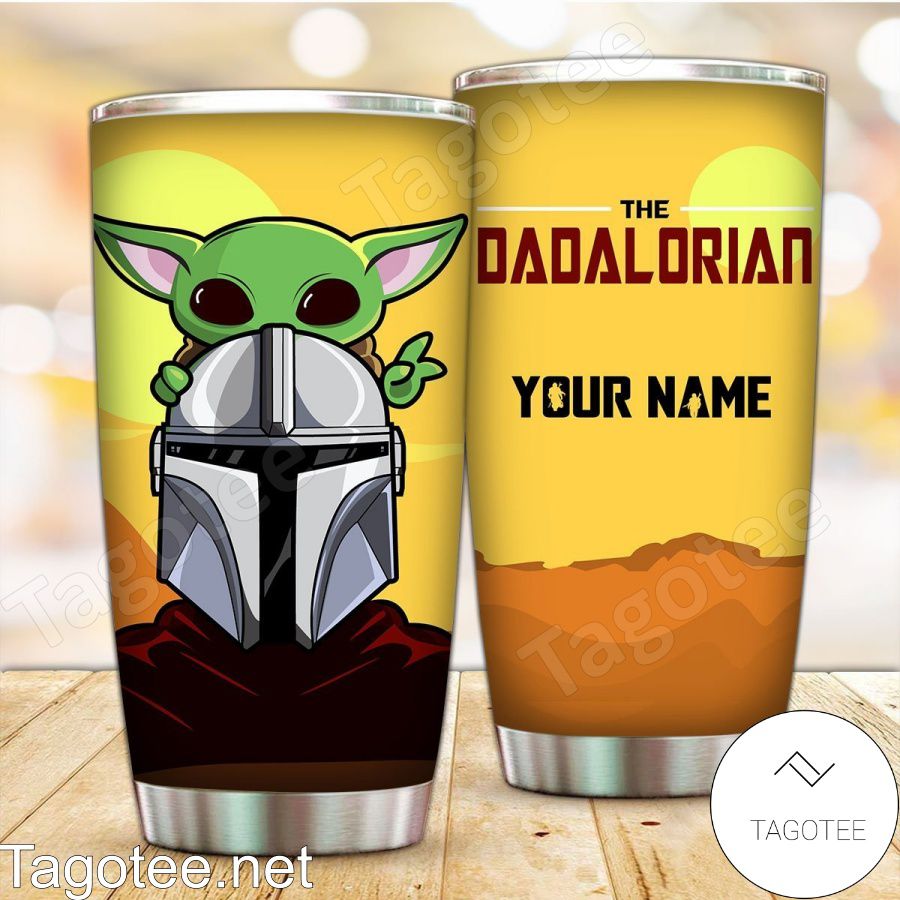 Personalized The Dadalorian And Baby Yoda Sunset Tumbler
