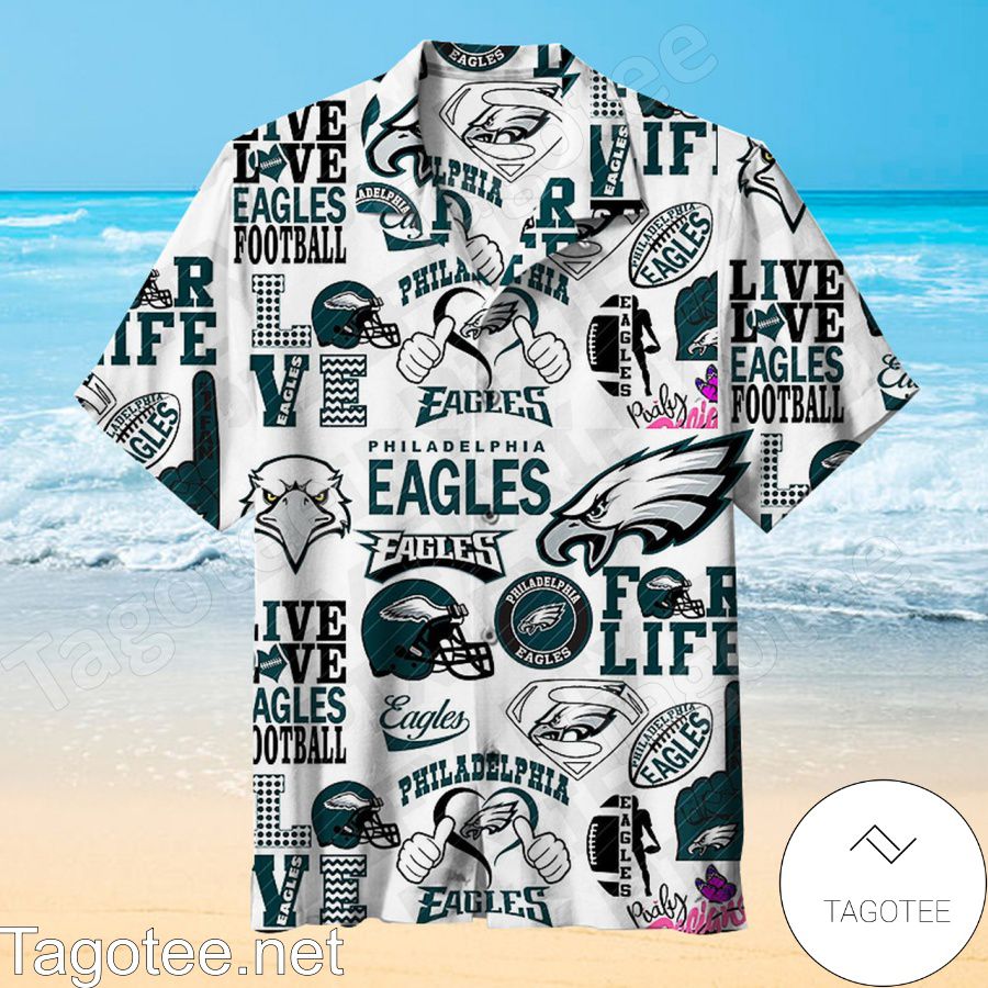 Philadelphia Eagles Live Love Eagles Football White Hawaiian Shirt