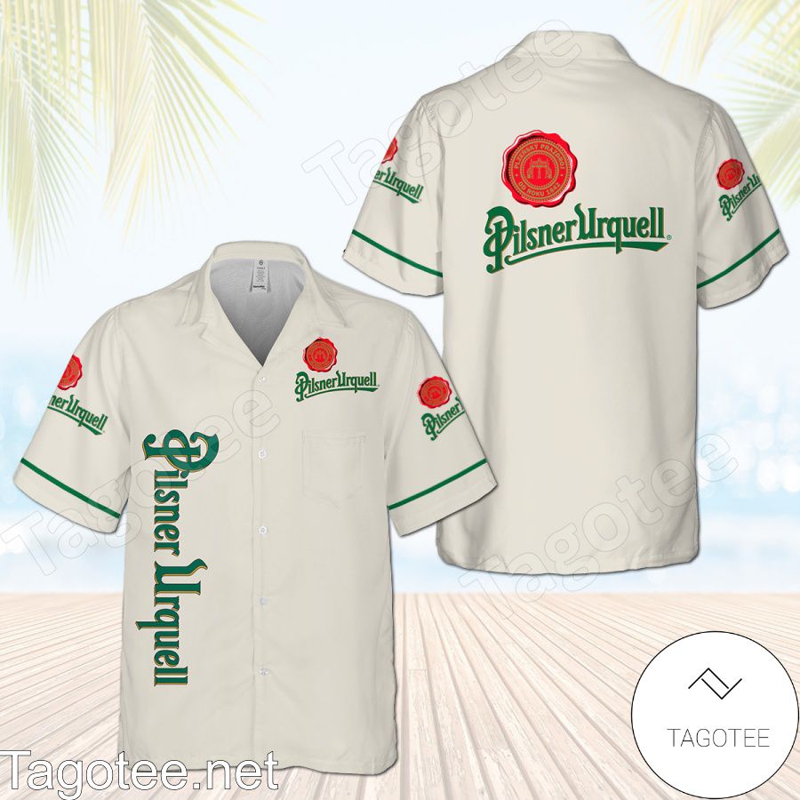 Pilsner Urquell White Hawaiian Shirt And Short