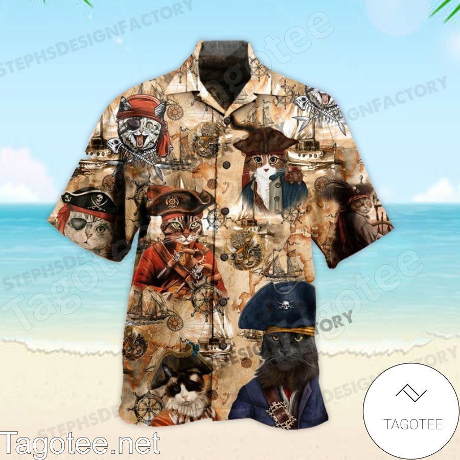 Pirates Of The Caribbean Cat Version Hawaiian Shirt And Short