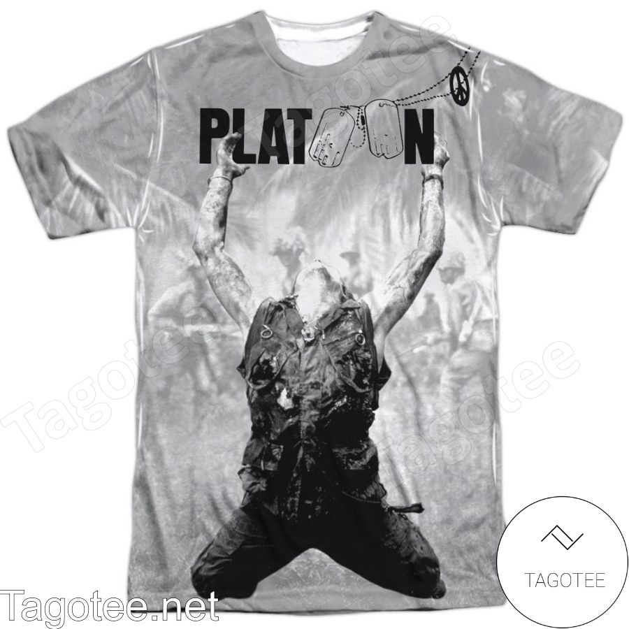 Platoon Grayscale Poster All Over Print Shirts