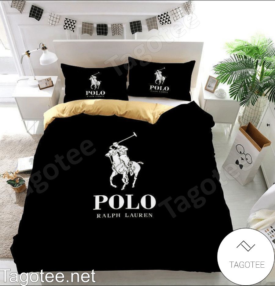 Polo Ralph Lauren Logo Black Basic And Luxury Bedding Set