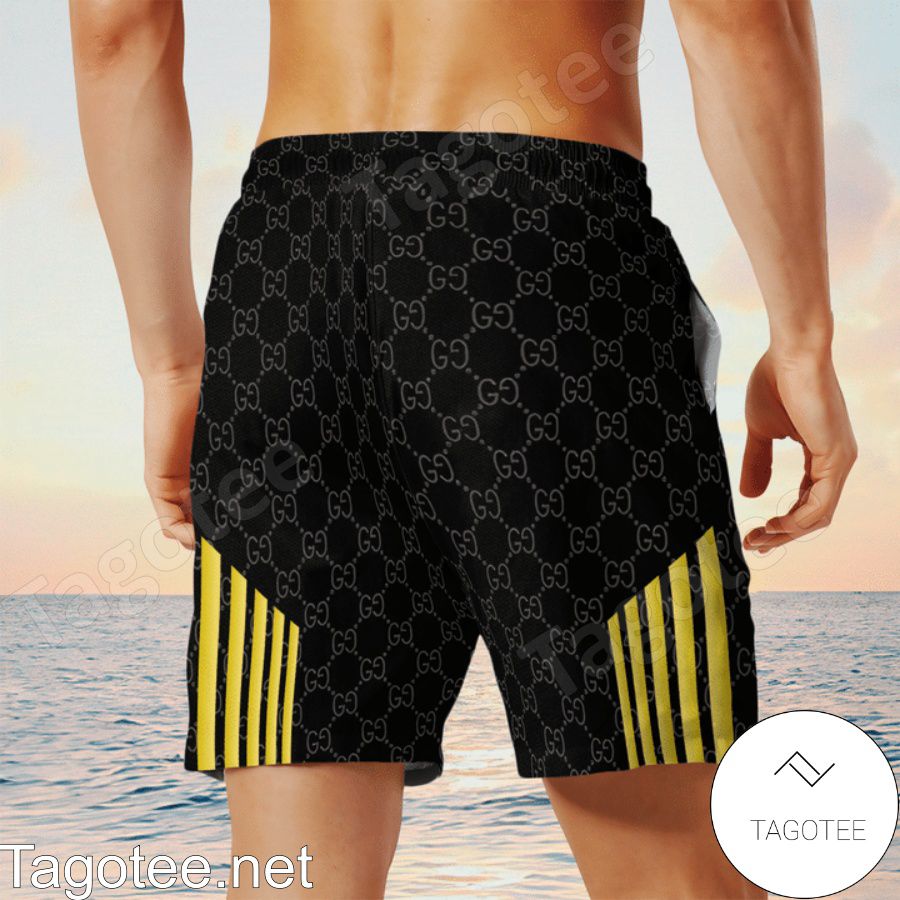 Queen Gucci Black Monogram Hawaiian Shirt And Beach Shorts x