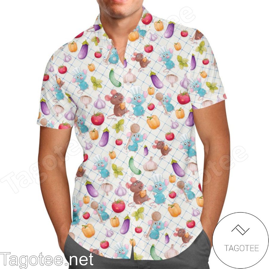 Ratatouille Veggies Remy Disney Cartoon Graphics Hawaiian Shirt And Short
