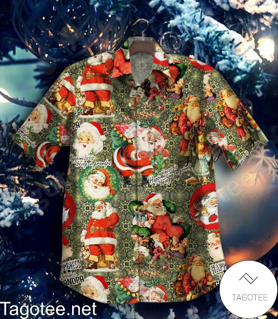 Santa Claus Happiness Is Being A Grandpa Hawaiian Shirt