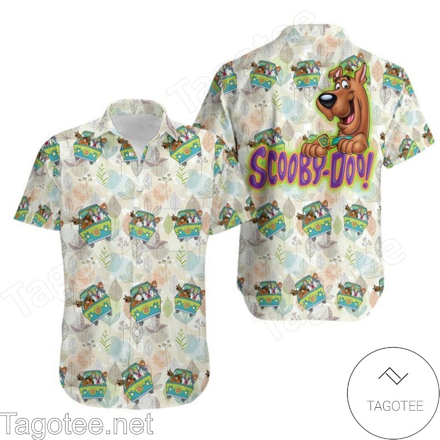 Scooby Doo Leaf Floral Pattern Hawaiian Shirt And Short