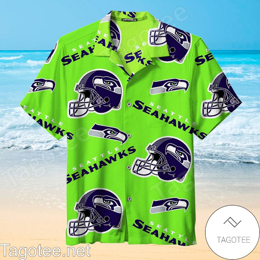 Seattle Seahawks Football Team Neon Green Unisex Hawaiian Shirt