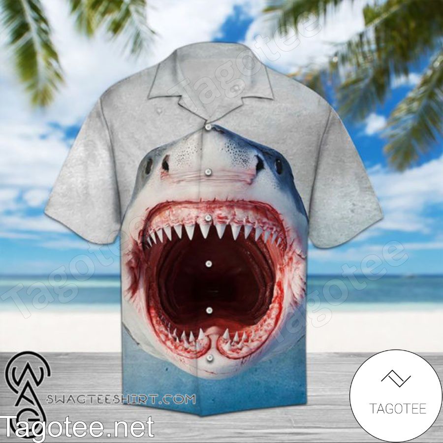 Shark Face Hawaiian Shirt And Short