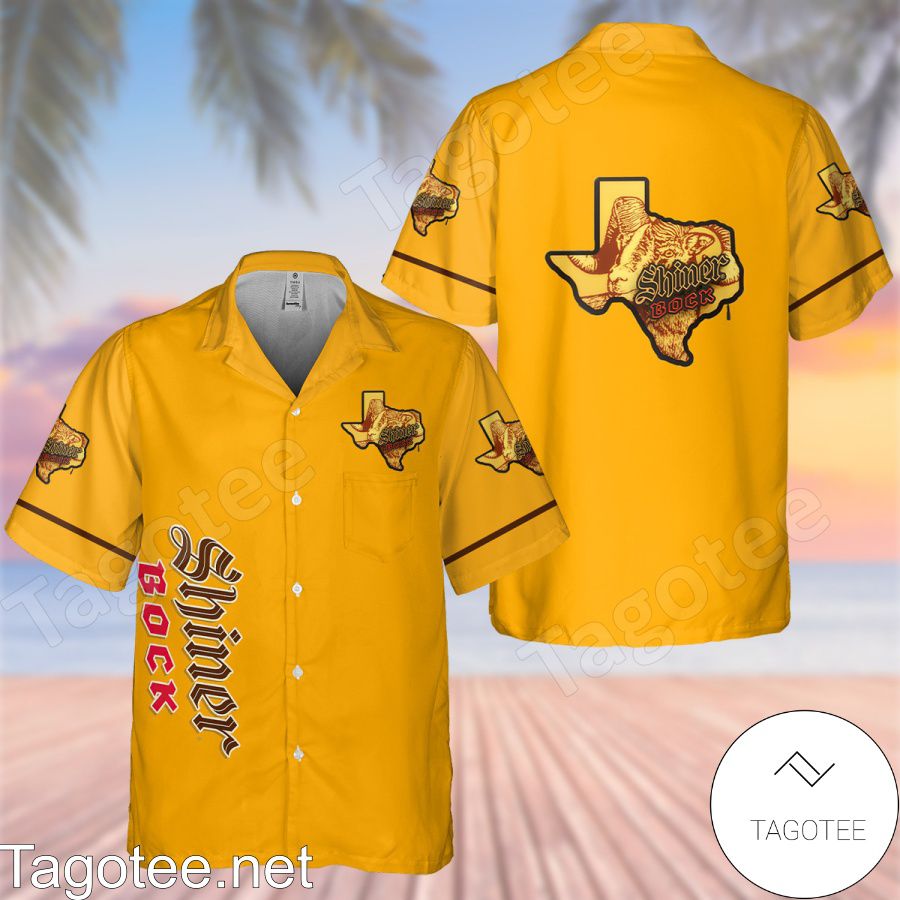 Shiner Bock Beer Yellow Hawaiian Shirt And Short