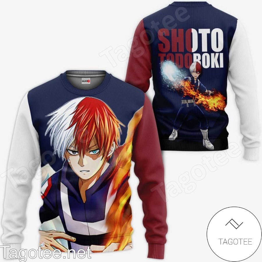 Shoto Todoroki Ice & Fire My Hero Academia Anime Jacket, Hoodie, Sweater, T-shirt a