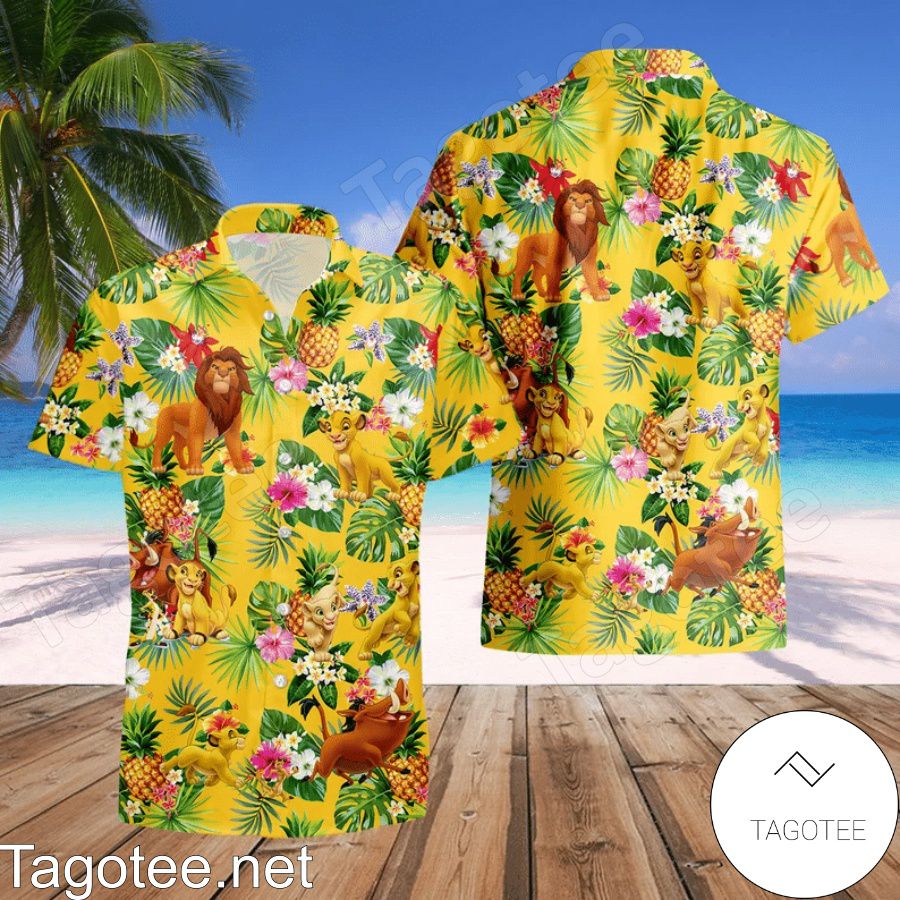 Simba Costume Disney The Lion King Yellow Green Hawaiian Shirt And Short