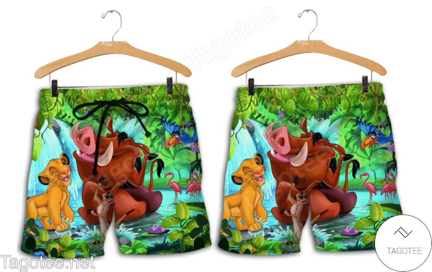 Simba Timon Pumbaa Costume Disney The Lion King Hawaiian Shirt And Short