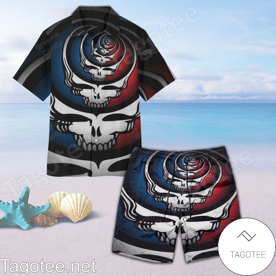 Simple Repeated Grateful Dead Unisex Hawaiian Shirt And Short