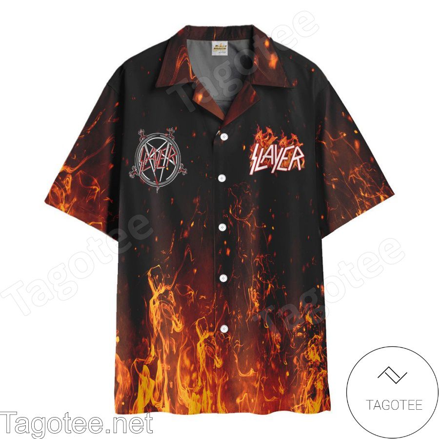 Slayer Fire Hawaiian Shirt And Short