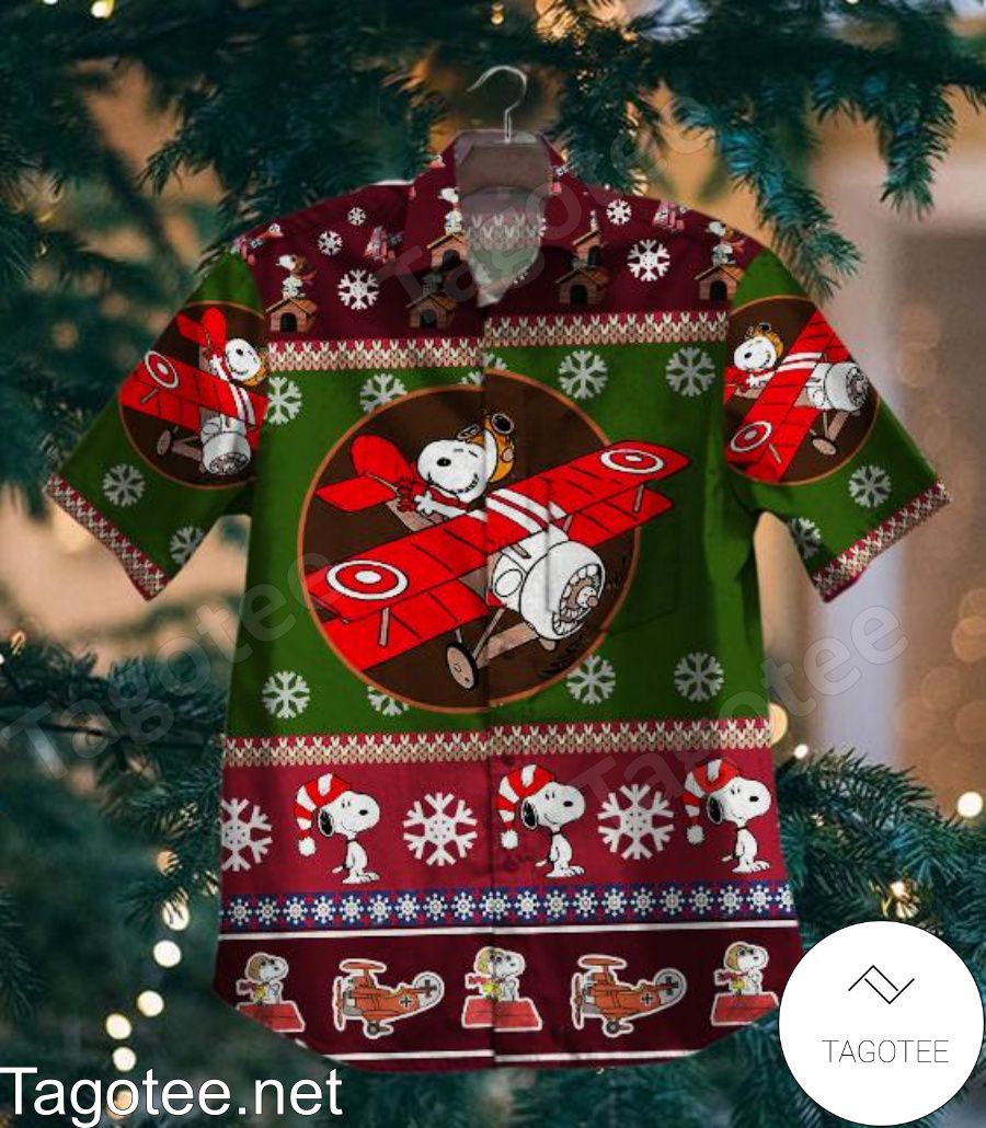 Snoopy And Red Baron Christmas Hawaiian Shirt