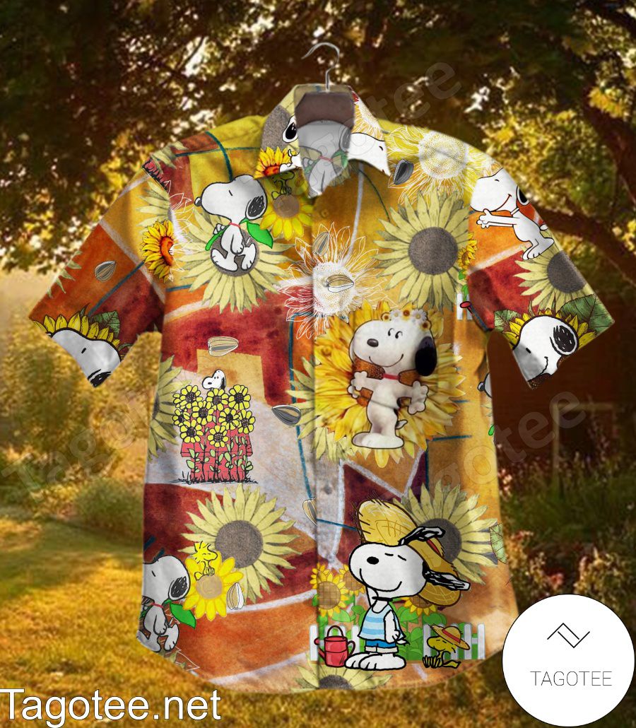 Snoopy And Sunflower Hawaiian Shirt
