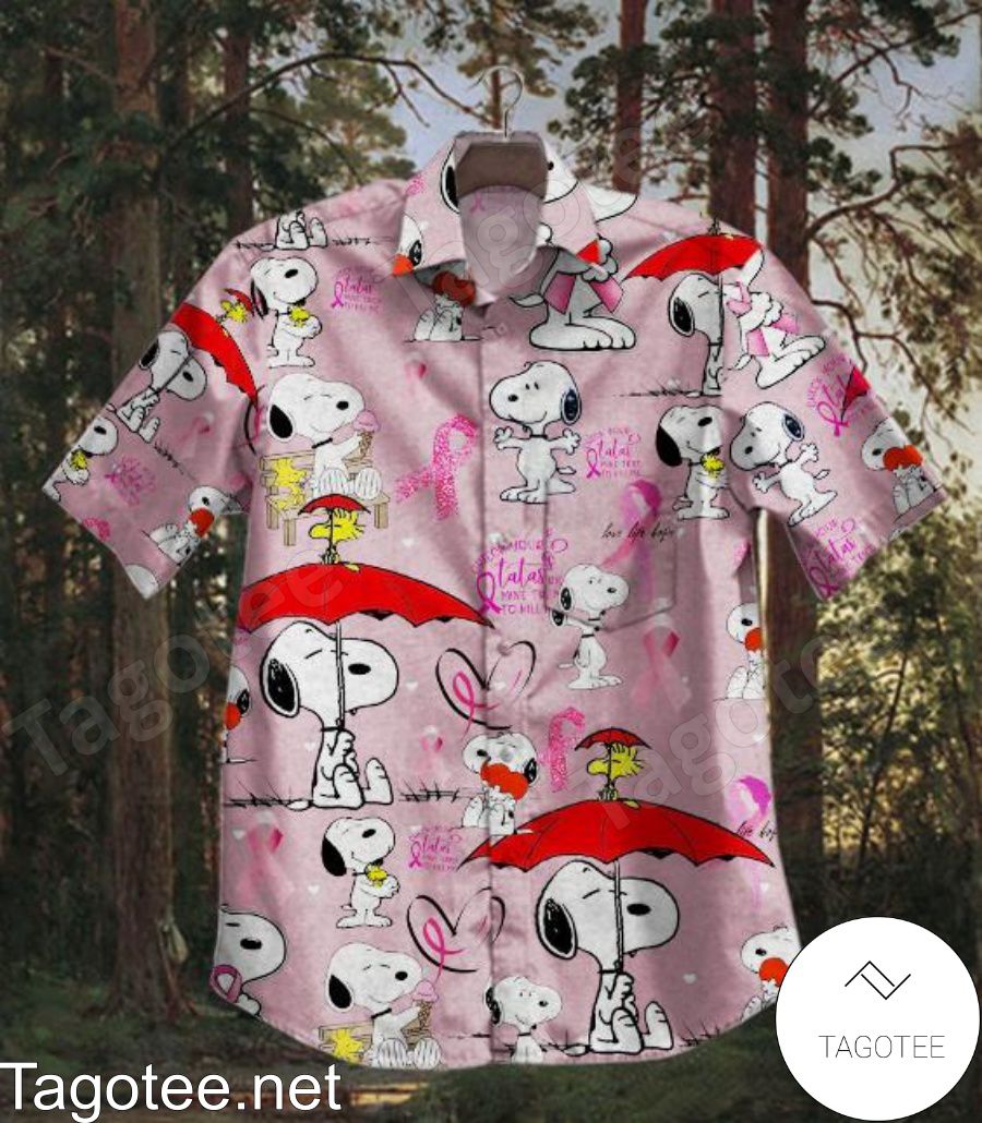 Snoopy Breast Cancer Awareness Hawaiian Shirt