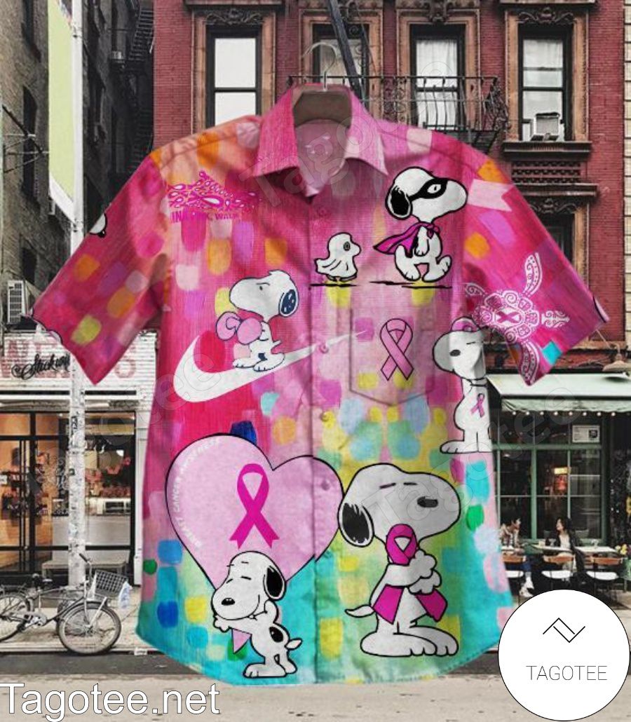 Snoopy Breast Cancer Awareness Multicolor Hawaiian Shirt