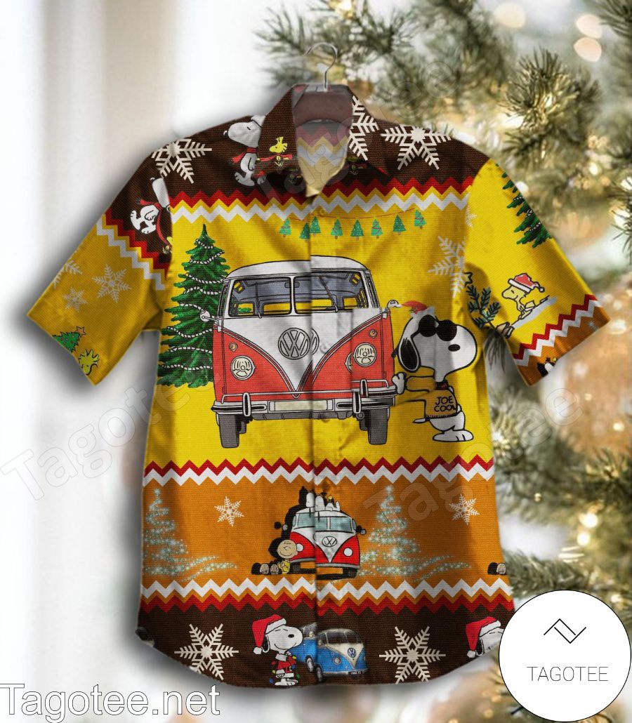 Snoopy Volkswagen Bus Christmas Hawaiian Shirt