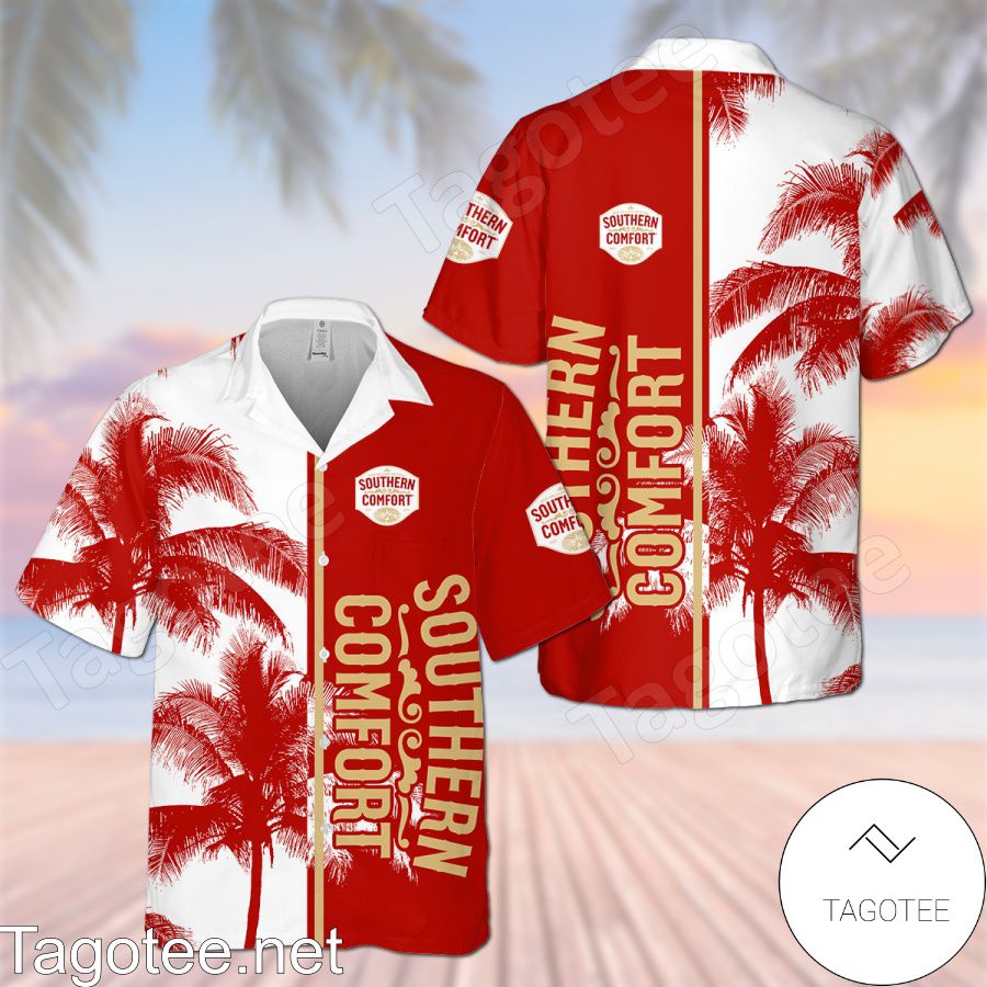 Southern Comfort Palm Tree White Red Hawaiian Shirt And Short
