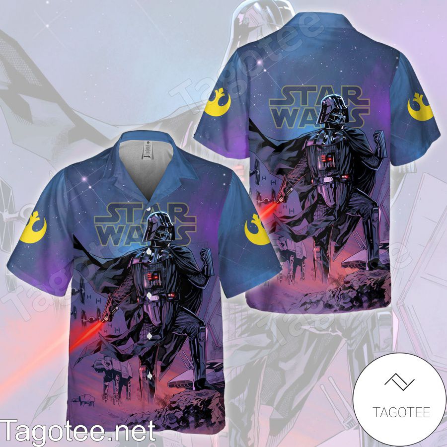 Star Wars Darth Vader Lightsaber Hawaiian Shirt And Short
